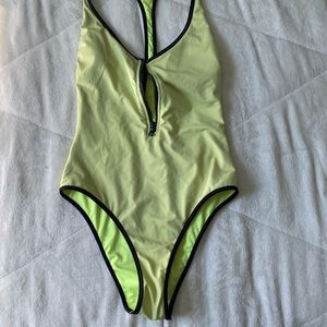 yellow one piece swimsuit